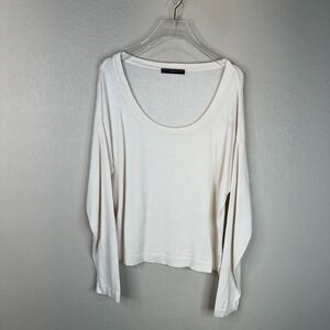 Peruvian Connection Womens‎ Sweater Sz Large Cream Pima Cotton Alpaca Scoop Neck